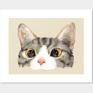 Bright Eyed Kitty Cat Posters and Art